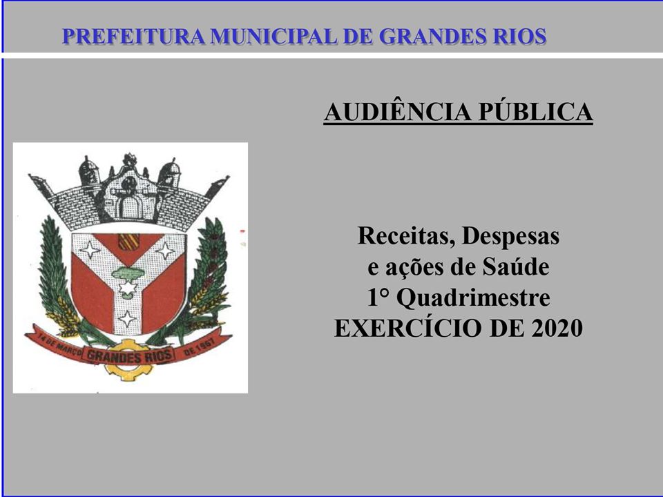 Audiência Saúde 1 Quadrimestre 2020 - Grandes Rios