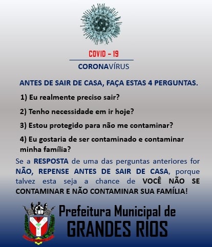 ATENÇÃO POPULAÇÃO DE GRANDES RIOS!!!