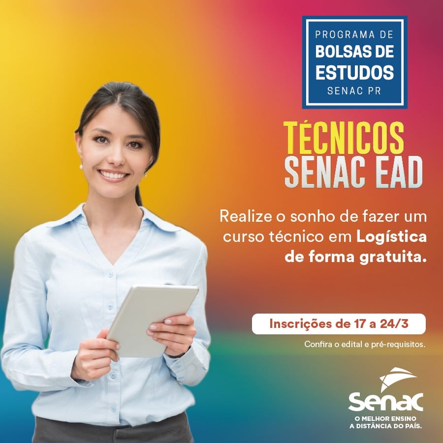 SENAC ABRE CURSO DE TECNICO EM LOGISTICA COM VAGAS PARA ROSÁRIO DO IVAÍ