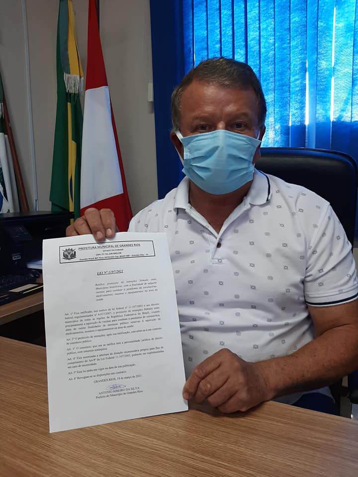Grandes Rios adere ao consórcio de municípios para compra de vacinas contra a Covid-19
