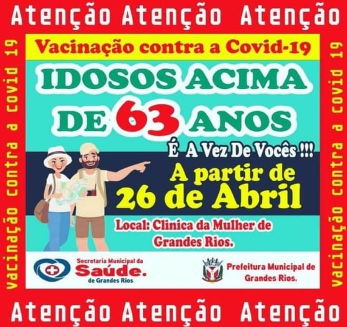 ATENÇÃO IDOSOS QUE TEM 63 ANOS OU MAIS, CHEGOU A VEZ DE VOCÊS