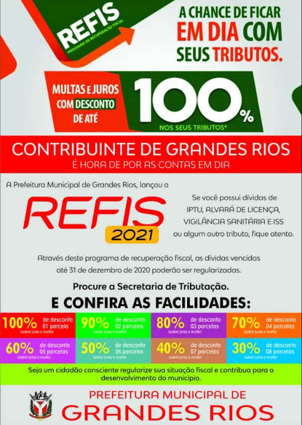 PREFEITURA MUNICIPAL LANÇA REFIS 2021