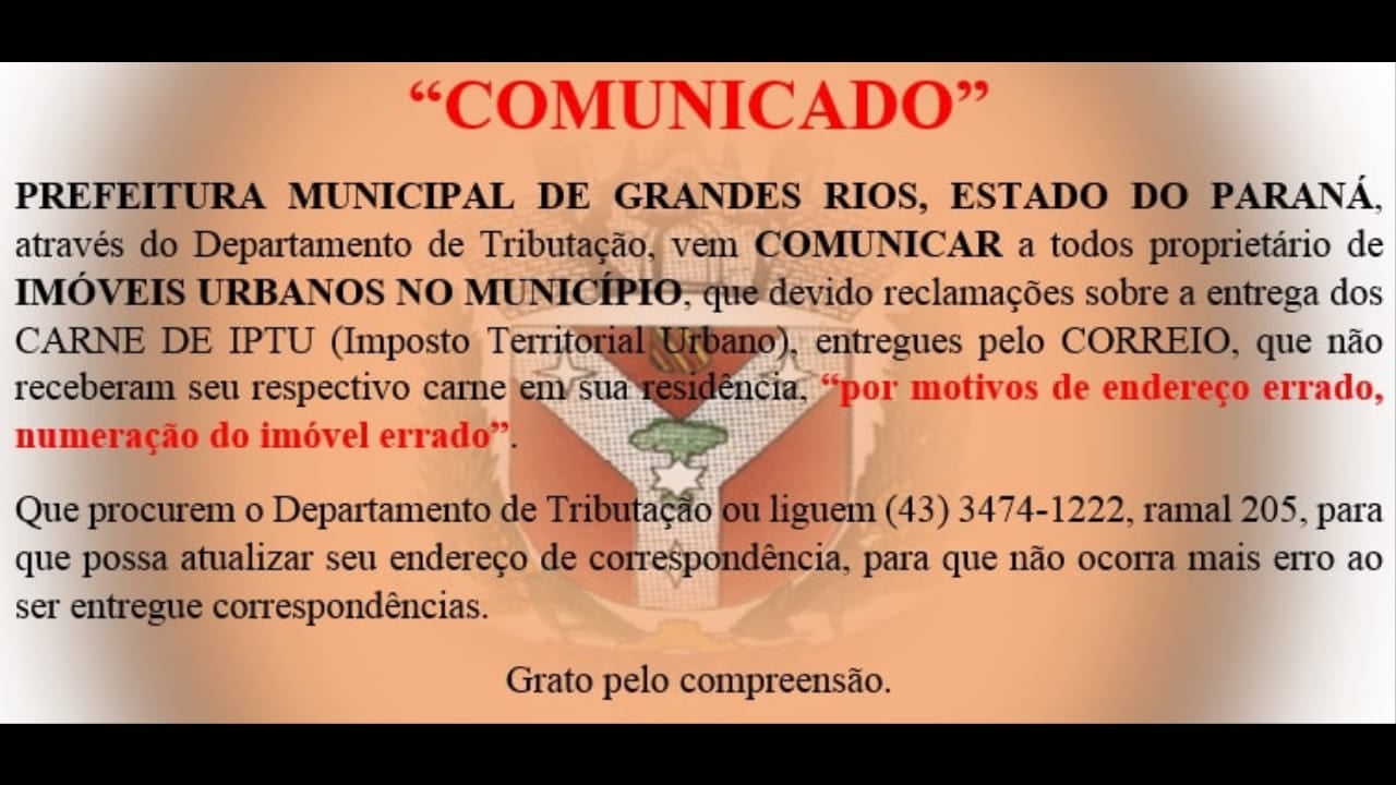 COMUNICADO IMPORTANTE