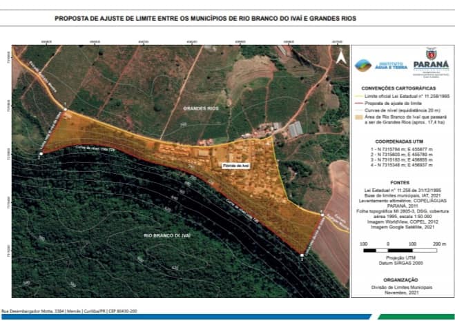 PREFEITOS TONINHO DO CAFÉ E PEDRO TABORDA EM ATO INÉDITO, CORRIGEM A DIVISA DOS MUNICIPIOS DE GRANDES RIOS E RIO BRANCO DO IVAÍ