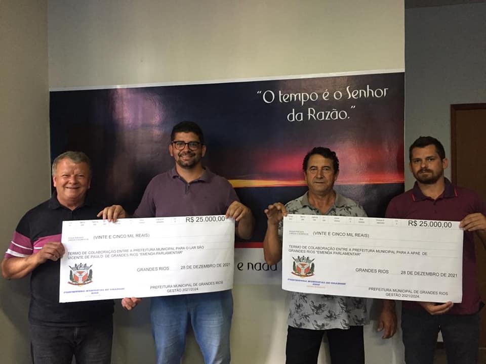 Repasse para as entidades beneficentes Lar São Vicente de Paulo e APAE no valor de R$ 25.000,00