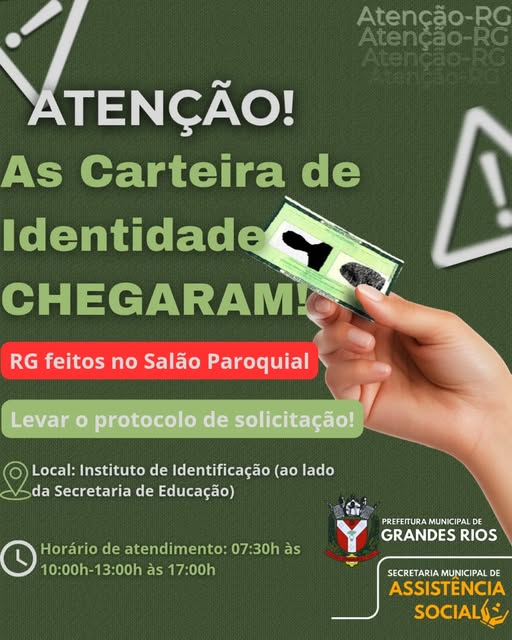 A Prefeitura Municipal de Grandes Rios informa!