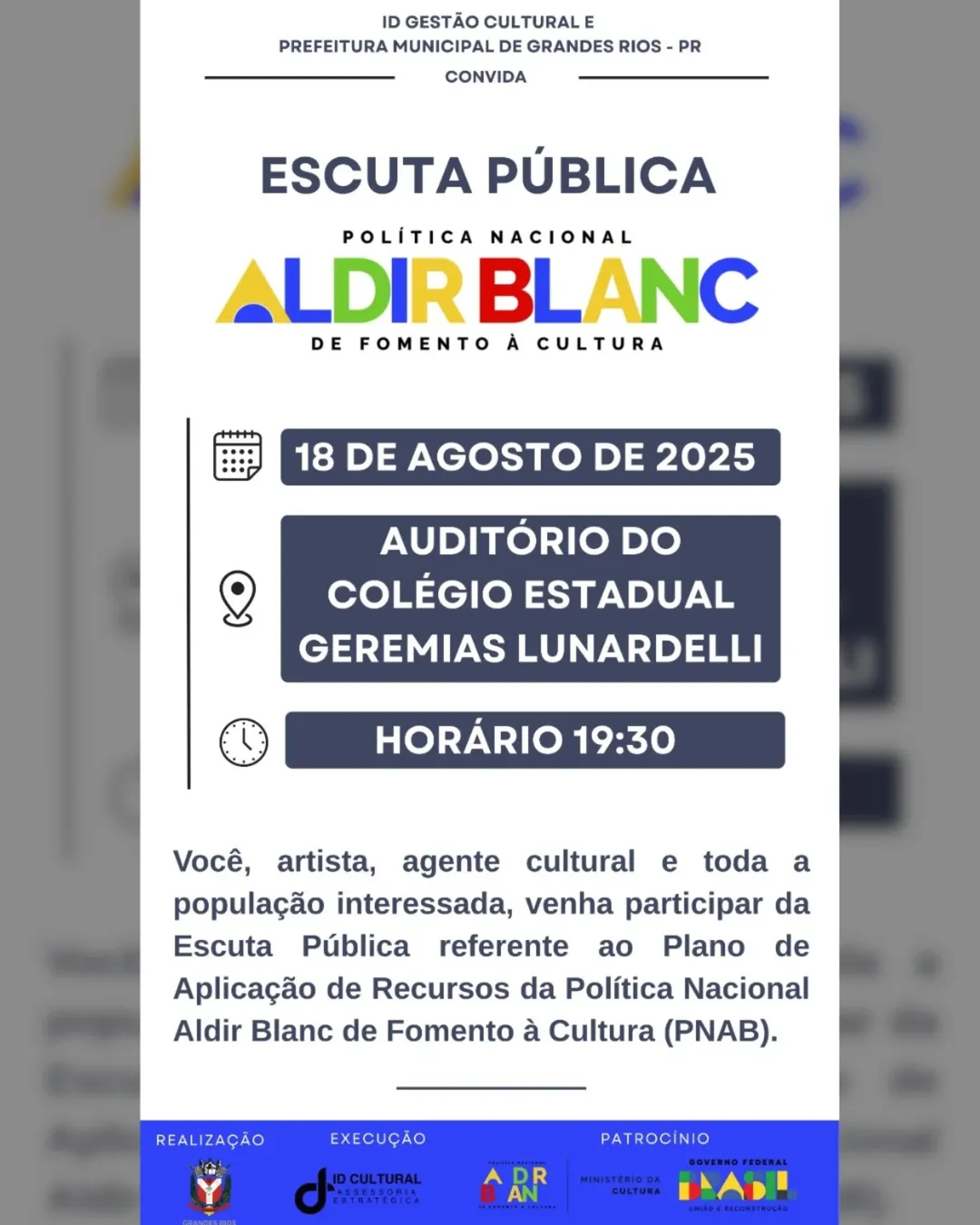 ESCUTA PÚBLICA - POLÍTICA NACIONAL ALDIR BLANC