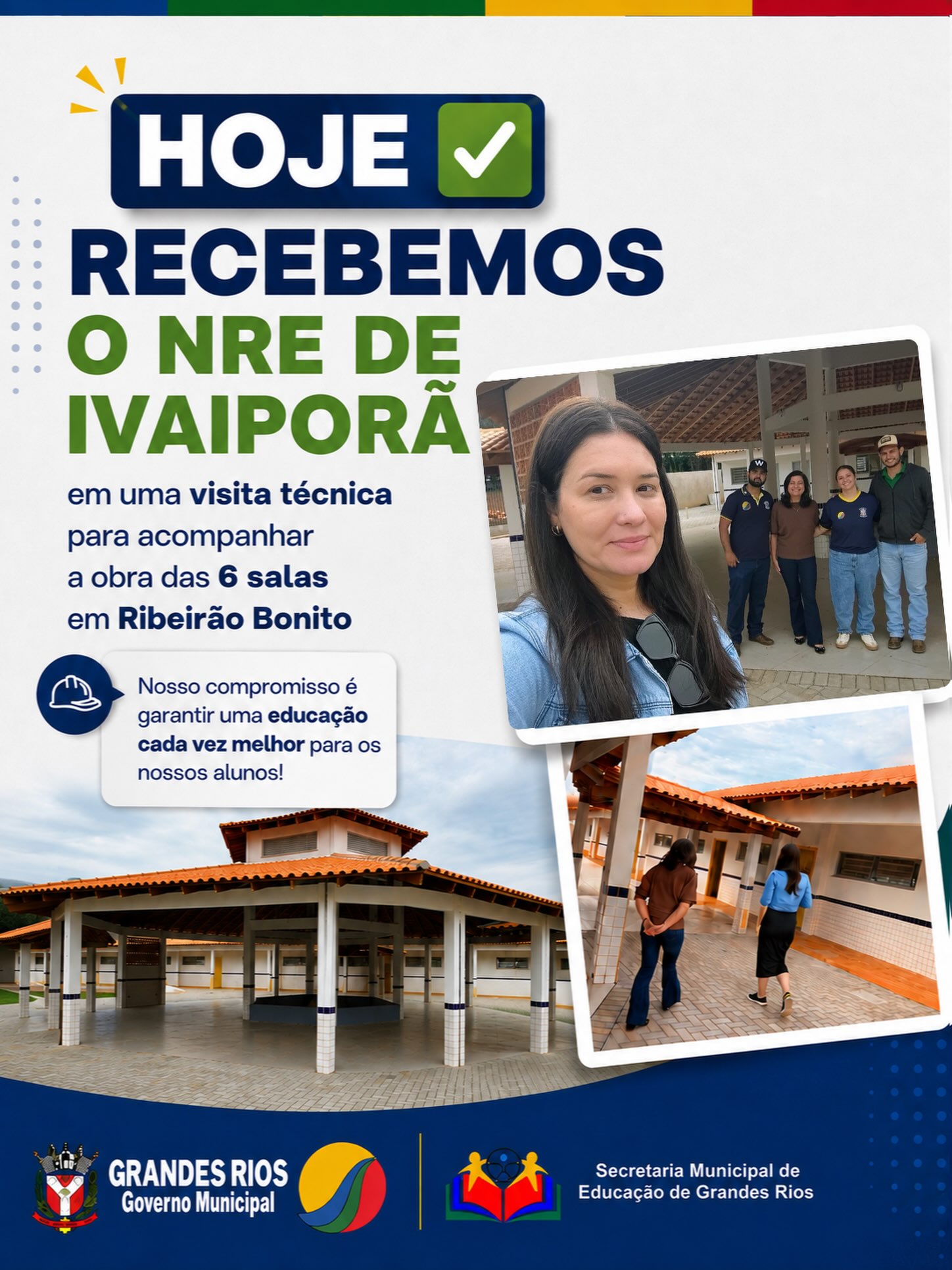 NRE de Ivaiporã acompanha obra das 6 salas de aula em Ribeirão Bonito