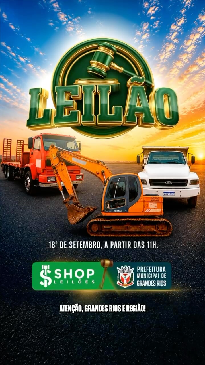 Leilão de Bens Móveis Inservíveis acontece em 18 de setembro