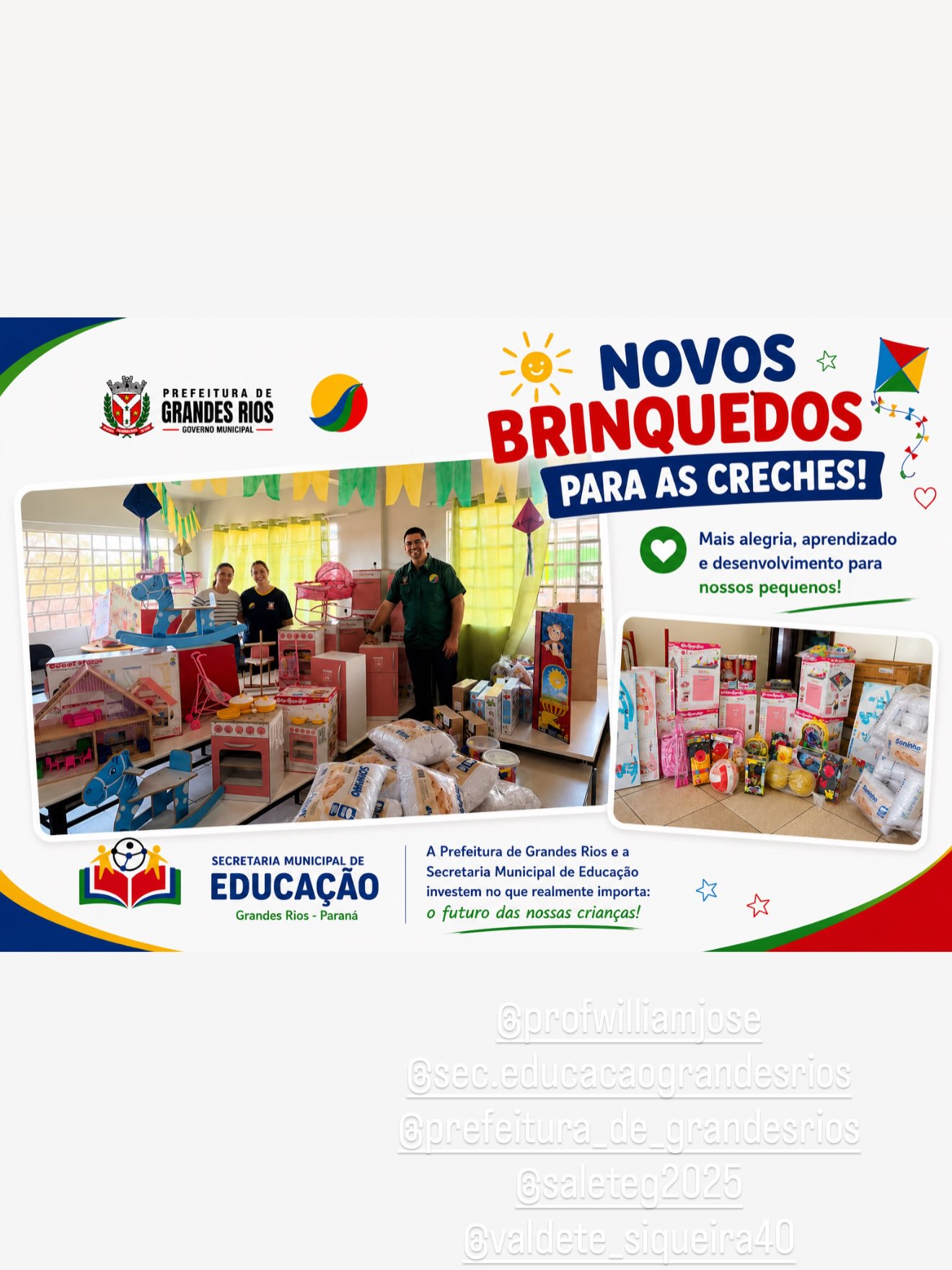Novos brinquedos para as nossas creches