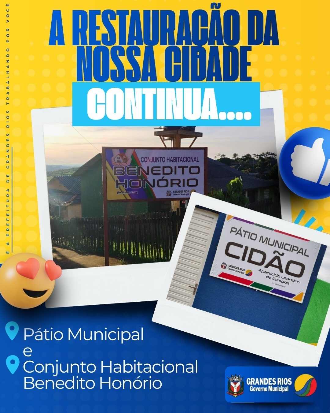 Revitalização das identificações do Pátio Municipal Cidão e do Conjunto Habitacional Benedito Honório