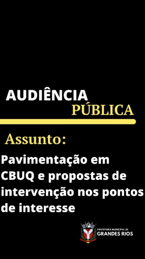 Audiência Pública sobre Pavimentação Asfáltica