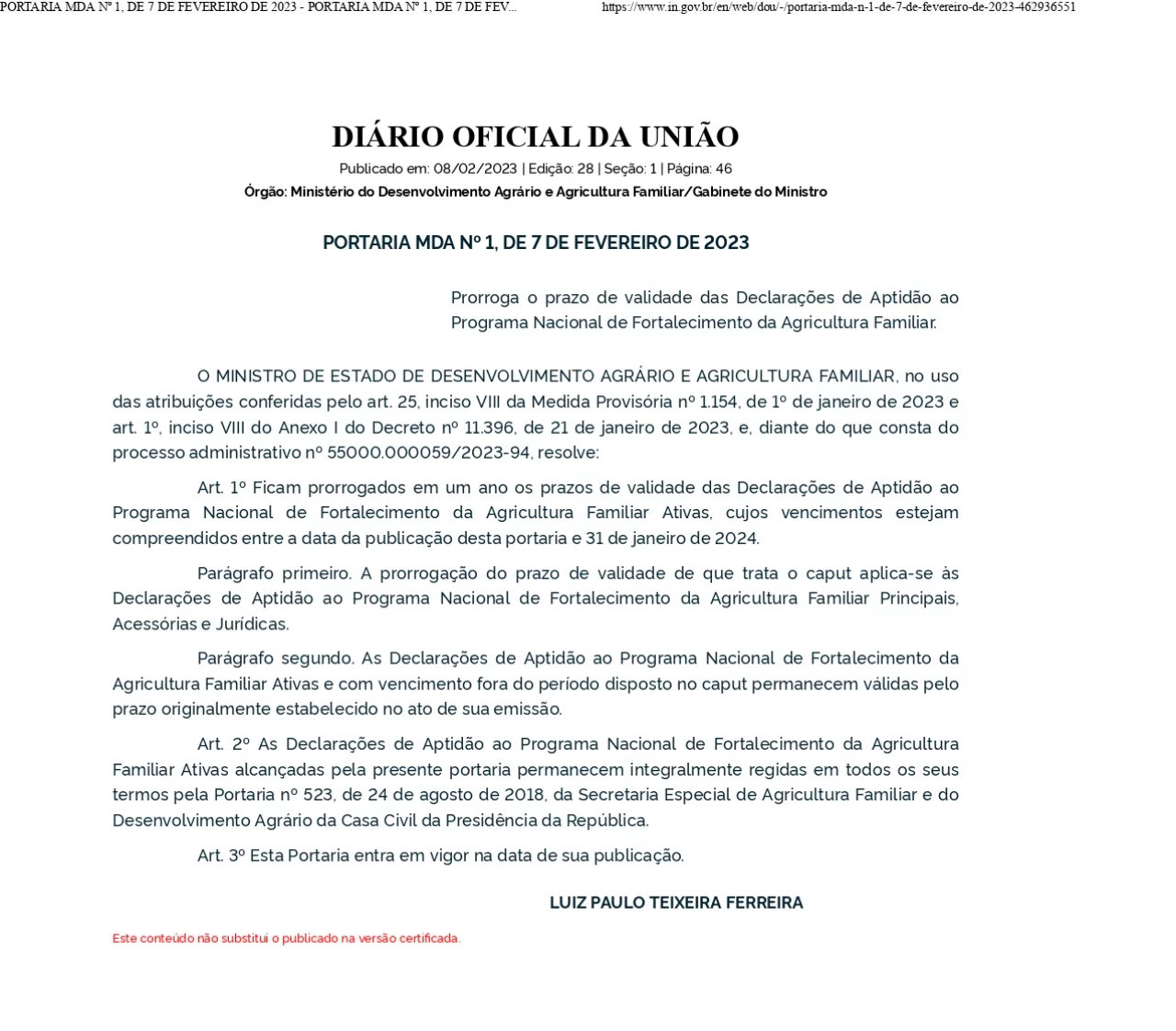 PORTARIA MDA Nº 1, DE 7 DE FEVEREIRO DE 2023 - PORTARIA MDA Nº 1_a583220df4050ed679d873d203cf41d6.png